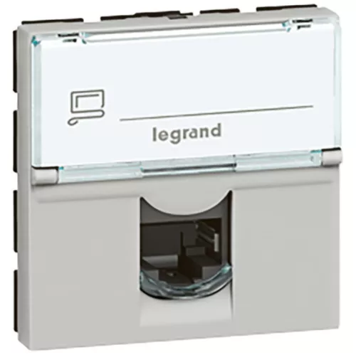 Legrand Program Mosaic 079455 RJ45 aljzat, IP20, alumínium, süllyesztett