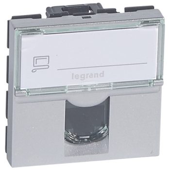   Legrand 079464 Program Mosaic LCS2 RJ45 aljzat Cat 6 UTP, 2 mod, alumínium ( Legrand 079464 )