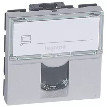 Legrand Program Mosaic 079464 RJ45 aljzat, IP20, alumínium, süllyesztett