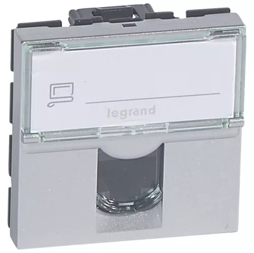 Legrand Program Mosaic 079464 RJ45 aljzat, IP20, alumínium, süllyesztett