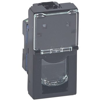   Legrand 079481 Program Mosaic RJ45 Cat 6 UTP aljzat, 1 modulos, fekete ( Legrand 079481 )