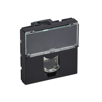   Legrand 079486 Program Mosaic RJ45 Cat 6 STP aljzat, 2 modulos, fekete ( Legrand 079486 )