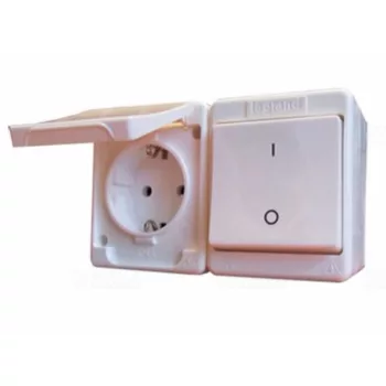 Legrand Kontállux 083915 kétpólusú kapcsoló (102), IP44, fehér