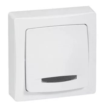   Legrand 086005 Oteo egypólusú nyomó fényjelzőssé alakítható billentyűvel, 6 A - 250 V~, fehér RAL 9010 ( Legrand 086005 )