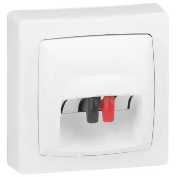   Legrand 086039 Oteo Hi-Fi hangszóró csatlakozóaljzat , csíptetős, 2 db szorítós csatlakozóval, gyors bekötéssel, fehér RAL 9010 ( Legrand 086039 )