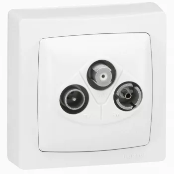 Legrand Oteo 086042 TV-R-SAT aljzat, IP20, fehér, falon kívüli