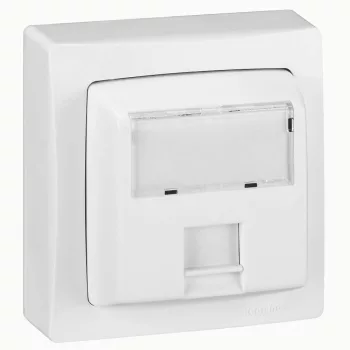   Legrand 086047 Oteo RJ 45 Cat.6 FTP informatikai csatlakozóaljzat, 9 érintkezős, fehér RAL 9010 ( Legrand 086047 )