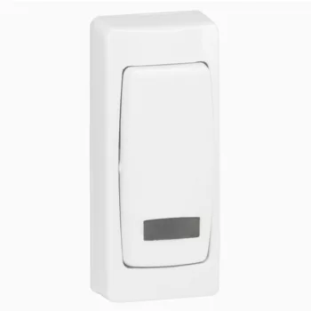   Legrand 086087 Oteo falon kívüli keskeny egypólusú kapcsoló, fényjelzős, kerettel fehér ( Legrand 086087 )