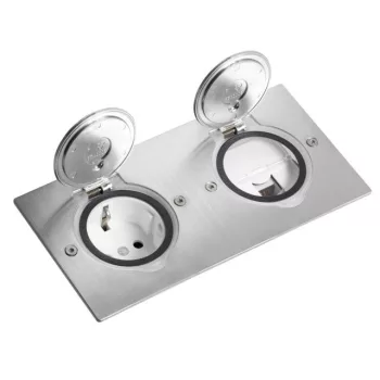   Legrand 089702 Mini téglalap alakú padlódoboz csatlakozóaljzathoz, rozsdamentes acél ( Legrand 089702 )