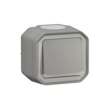   Legrand Plexo 55 100277L vízmentes IP55 váltókapcsoló (106), szürke burkolattal, kerettel, ellenőrzőfénnyel, falon kívüli ( összeszerelt ), 10A 24V, Legrand 100277L
