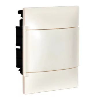   Legrand 134146 Practibox S műanyag kiselosztó 6 modul, 1 sor, Teli ajtóval, IP40, téglafalba süllyesztett, PE és N sínnel, méret : 233x220x100 mm
