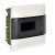 Legrand 134158 Practibox S műanyag kiselosztó 8 modul, 1 sor, Füstszínű ajtóval, IP40, téglafalba süllyesztett, PE és N sínnel, méret : 225x256x100 mm