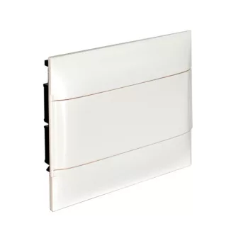  Legrand 135141 Practibox S műanyag kiselosztó 12 modul, 1 sor, Teli ajtóval, IP40, téglafalba süllyesztett, PE és N sínnel, méret : 235x328x102 mm