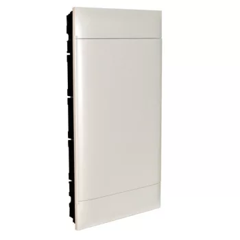   Legrand 135143 Practibox S műanyag kiselosztó 36 modul, 3 sor, Teli ajtóval, IP40, téglafalba süllyesztett, PE és N sínnel, méret : 535x328x103 mm
