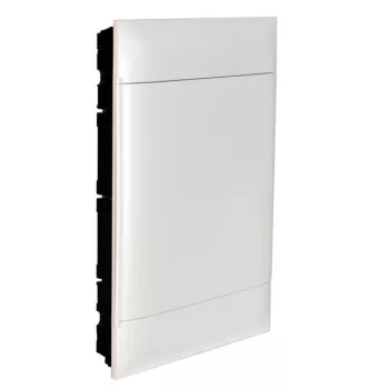   Legrand 137148 Practibox S műanyag kiselosztó 54 modul, 3 sor, Teli ajtóval, IP40, téglafalba süllyesztett, PE és N sínnel, méret : 615x436x103 mm