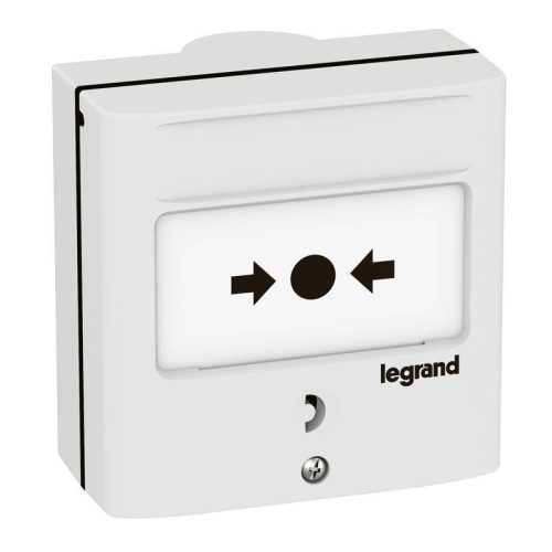 Legrand 138071 Kézi jelzésadó vészleállításhoz, fehér RAL 9003, 1 váltóérintkezővel - 5A - 24V=, IP30 - IK07 ( Legrand 138071 )