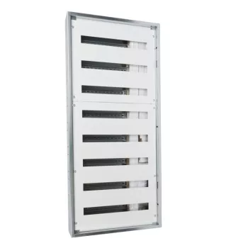   Legrand 337228 XL3 S 160 fém elosztószekrény 192 modul, 8 sor, ajtó nélkül, süllyesztett, IP30 (IP40 ajtóval), méret 1412x667x137,5mm