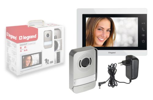 Legrand 367910 EASYKIT fehér 2 vezetékes ESSENTIAL videó kaputelefon szett adapterrel, egylakásos, bővíthető, színes 7"-os beltéri egység ( Legrand 367910 )