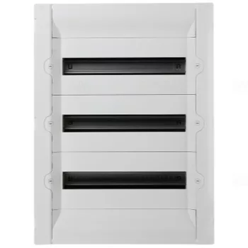   Legrand 401758 Practibox3 süllyesztett kiselosztó, átlátszó füstszínű ajtóval, védőföld és nulla elosztókapoccsal, 3 sor 54 modul, 592x422 ( Legrand 401758 )