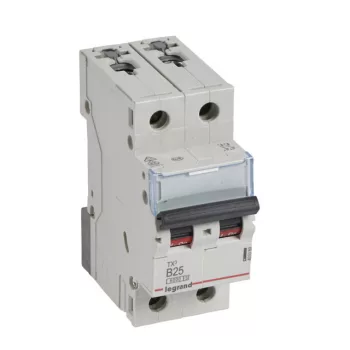   Legrand 403389 TX3 Kismegszakító. 2P, 25A, B karakterisztika, 6kA