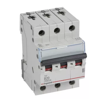   Legrand 403403 TX3 Kismegszakító. 3P, 20A, B karakterisztika, 6kA