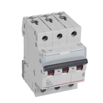   Legrand 403404 TX3 Kismegszakító. 3P, 25A, B karakterisztika, 6kA