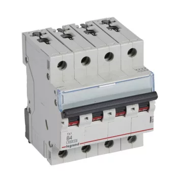   Legrand 403412 TX3 Kismegszakító. 4P, 4A, B karakterisztika, 6kA