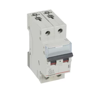   Legrand 403519 TX3 Kismegszakító. 2P, 0,5A, C karakterisztika, 6kA