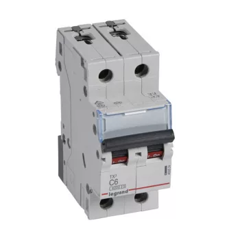   Legrand 403524 TX3 Kismegszakító. 2P, 6A, C karakterisztika, 6kA