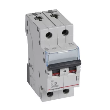   Legrand 403526 TX3 Kismegszakító. 2P, 10A, C karakterisztika, 6kA