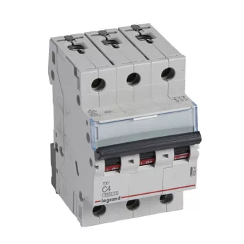  Legrand 403540 TX3 Kismegszakító. 3P, 4A, C karakterisztika, 6kA