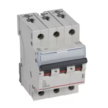   Legrand 403541 TX3 Kismegszakító. 3P, 6A, C karakterisztika, 6kA