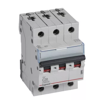   Legrand 403546 TX3 Kismegszakító. 3P, 20A, C karakterisztika, 6kA