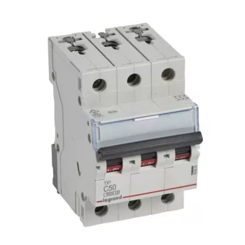   Legrand 403550 TX3 Kismegszakító. 3P, 50A, C karakterisztika, 6kA