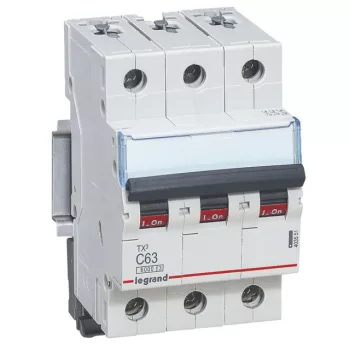   Legrand 403551 TX3 Kismegszakító. 3P, 63A, C karakterisztika, 6kA