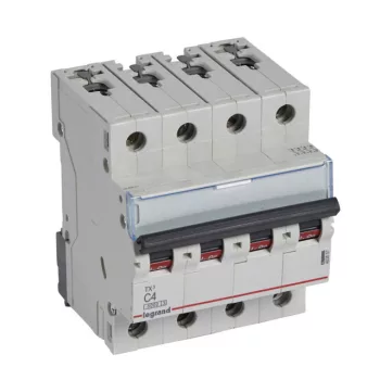   Legrand 403557 TX3 Kismegszakító. 4P, 4A, C karakterisztika, 6kA