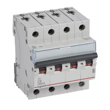   Legrand 403558 TX3 Kismegszakító. 4P, 6A, C karakterisztika, 6kA