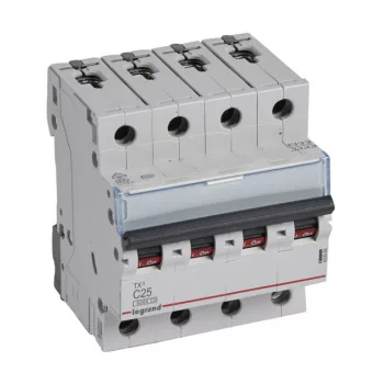   Legrand 403564 TX3 Kismegszakító. 4P, 25A, C karakterisztika, 6kA