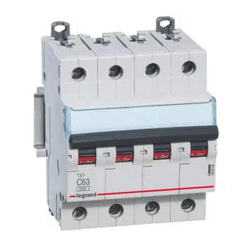   Legrand 403568 TX3 Kismegszakító. 4P, 63A, C karakterisztika, 6kA