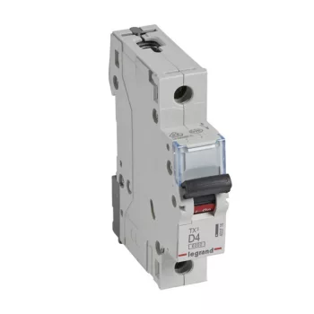   Legrand 403716 TX3 Kismegszakító. 1P, 4A, D karakterisztika, 6kA