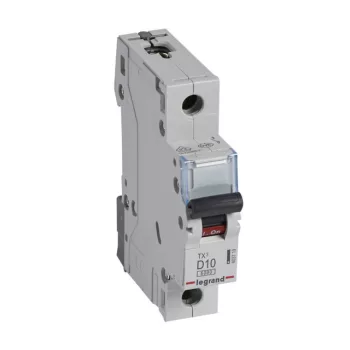   Legrand 403719 TX3 Kismegszakító. 1P, 10A, D karakterisztika, 6kA
