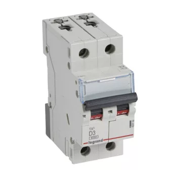   Legrand 403732 TX3 Kismegszakító. 2P, 3A, D karakterisztika, 6kA
