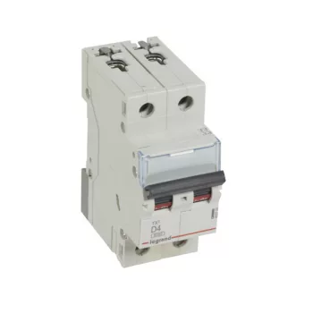   Legrand 403733 TX3 Kismegszakító. 2P, 4A, D karakterisztika, 6kA