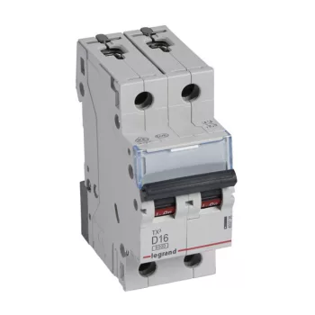   Legrand 403738 TX3 Kismegszakító. 2P, 16A, D karakterisztika, 6kA