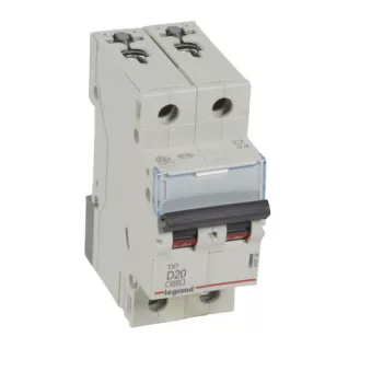   Legrand 403739 TX3 Kismegszakító. 2P, 20A, D karakterisztika, 6kA