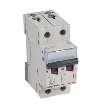   Legrand 403744 TX3 Kismegszakító. 2P, 63A, D karakterisztika, 6kA