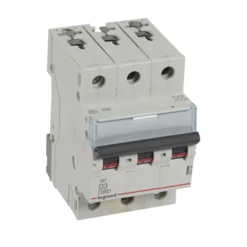   Legrand 403749 TX3 Kismegszakító. 3P, 3A, D karakterisztika, 6kA
