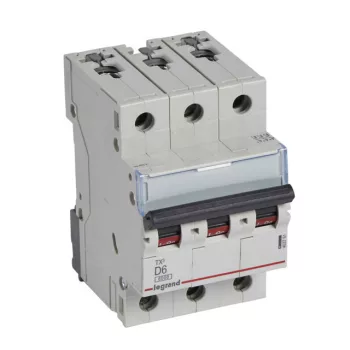   Legrand 403751 TX3 Kismegszakító. 3P, 6A, D karakterisztika, 6kA