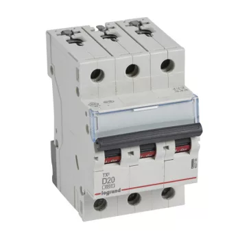   Legrand 403756 TX3 Kismegszakító. 3P, 20A, D karakterisztika, 6kA