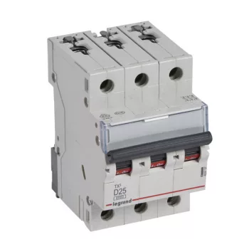   Legrand 403757 TX3 Kismegszakító. 3P, 25A, D karakterisztika, 6kA